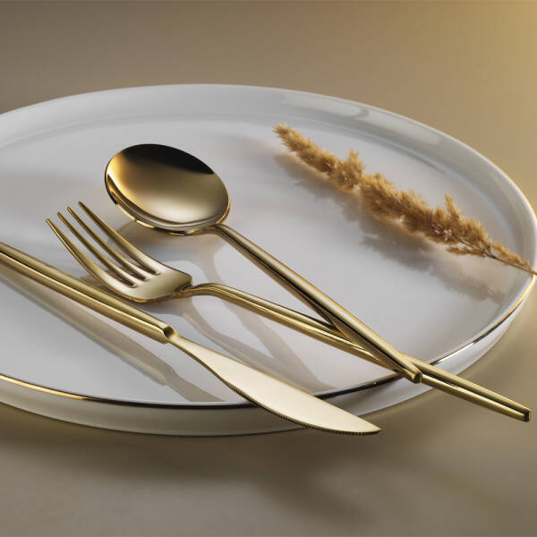 Olika Sigma Full Gold 42 Parça Çatal Kaşık Bıçak Seti ÇATAL-KAŞIK